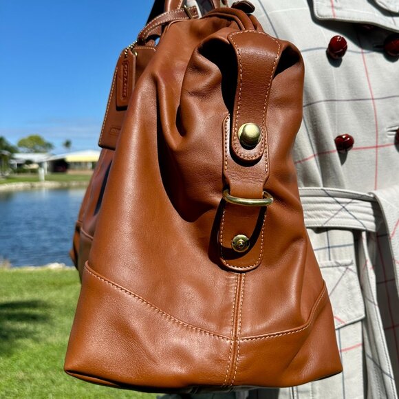 COACH Cabin Bag Medium 1997 British Tan 0502 Hang Tag Luggage ID Travel Duffle - Picture 7 of 16